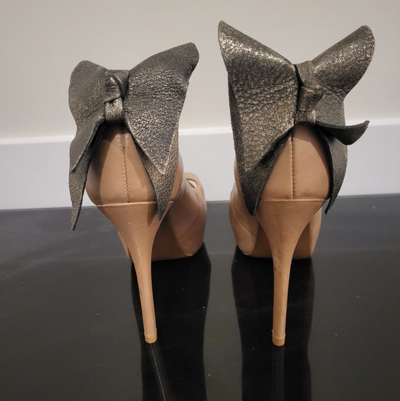 Beige High Heel Peekaboo Sandal - Picture 2 of 3